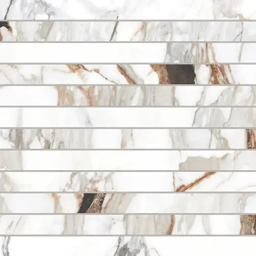 Prati Honed 1" x 12" Mosaic Calacatta Macchia Vecchia