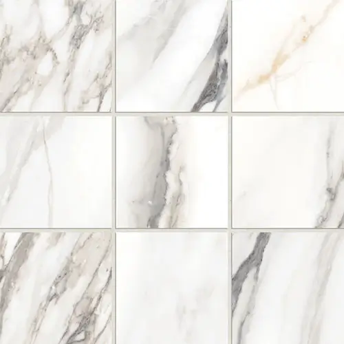 Prati Honed 4" x 4" Mosaic Calacatta Borghini Warm