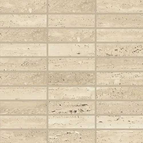 Sensi Roma 1" x 4" Straight Set Mosaic Cream
