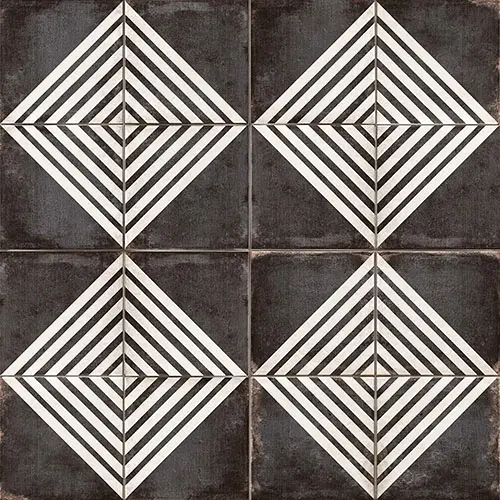 Vivace Matte Deco Roads Caviar 9" x 9"