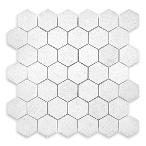 Polar White - Hexagon 2" Polished