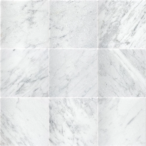 White Carrara 4" x 4" Tumbled