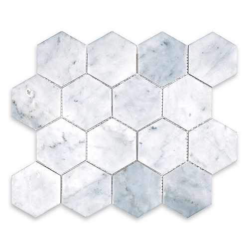 White Carrara - Hexagon 3" Honed
