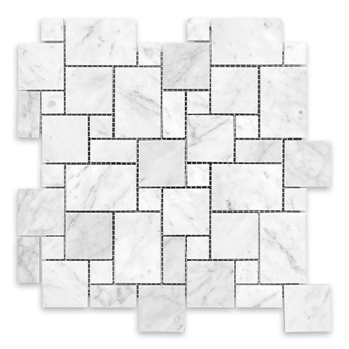 White Carrara - Mini Versailles Pattern Honed - OWSI Old World Stone ...