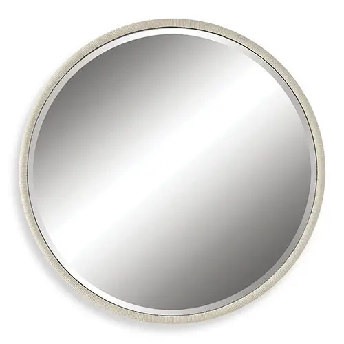 Ranchero Round White Mirror