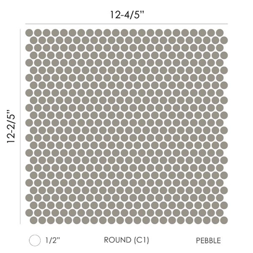 Penny Round (C1 - 1/2") Single Color