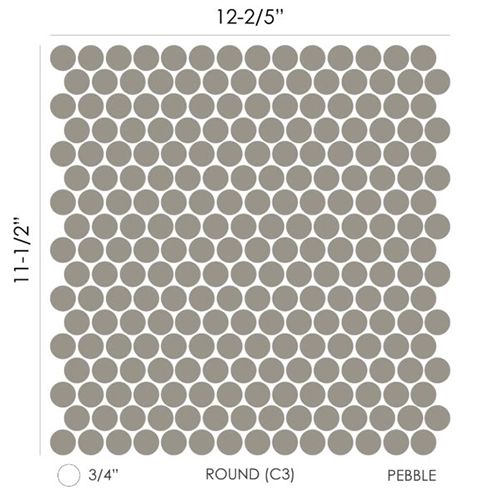 Penny Round (C3 - 3/4") Single Color