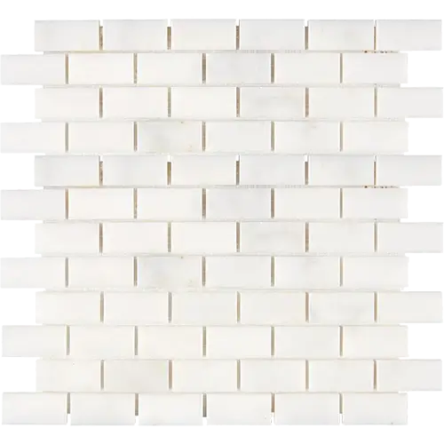 Afyon White 1" x 2" Brick Mosaic