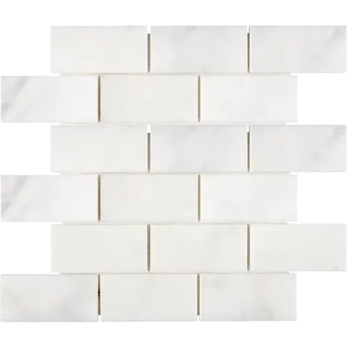 Afyon White 2" x 4" Brick Mosaic