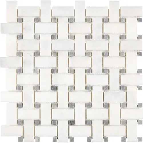 Afyon White Basketweave Blue Gray