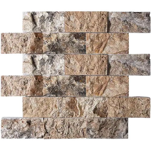 Antico Onyx 2" x 4" Split-faced Brick Mosaic