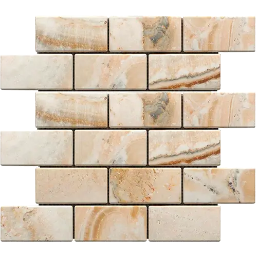 Antico Onyx 2" x 4" Tumbled Brick Mosaic