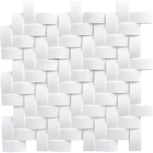 Bianco Dolomiti 1" x 2" Herringbone Round-Faced