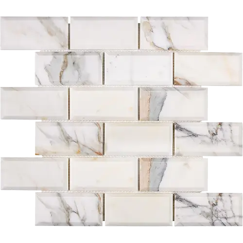 Calacatta Gold 2" x 4" Deep-Beveled Brick