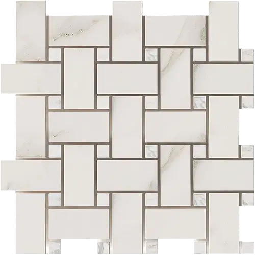 Calacatta Gold Basketweave w/ Calacatta Gold Large