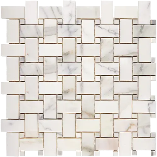 Calacatta Gold Basketweave w/ Calacatta Gold