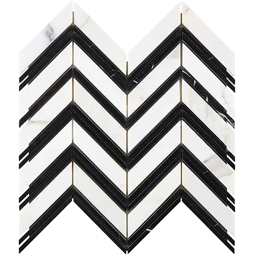 Calacatta Gold Large Chevron Black