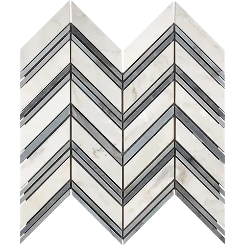 Calacatta Gold Large Chevron Blue-Gray