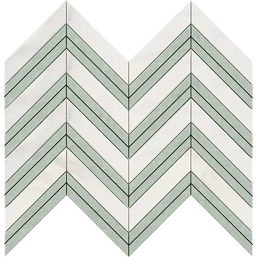 Calacatta Gold Large Chevron Ming-Green