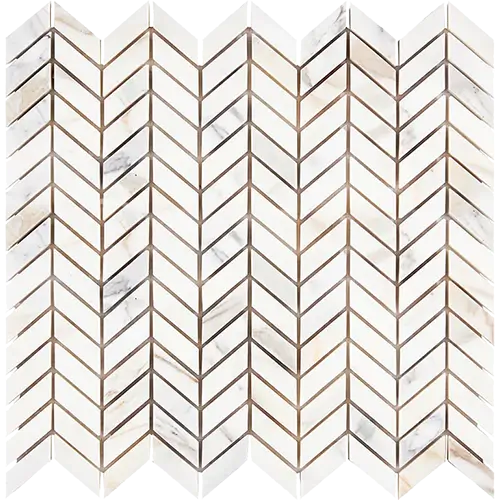 Calacatta Gold Honed Mini Chevron