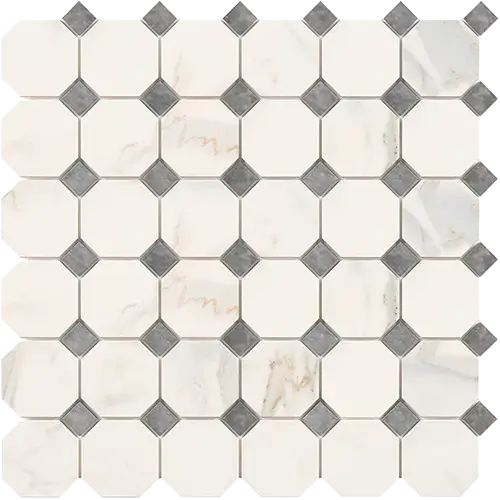 Calacatta Gold Octagon w/ Blue-Gray