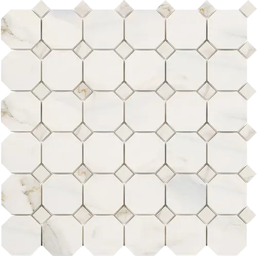 Calacatta Gold Honed Octagon w/ Calacatta Gold