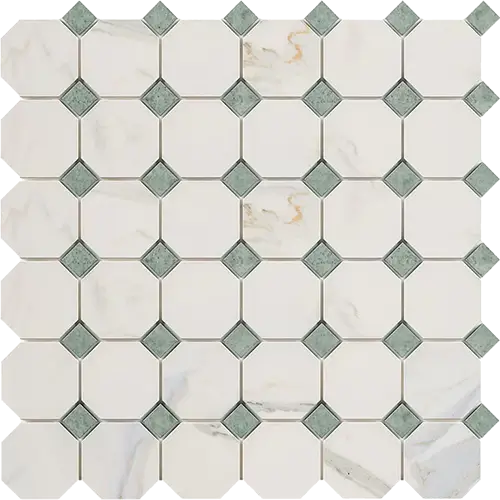 Calacatta Gold Octagon w/ Ming-Green
