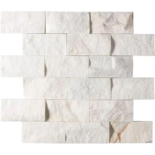 Calacatta Gold Split-Faced 2" x 4" Brick