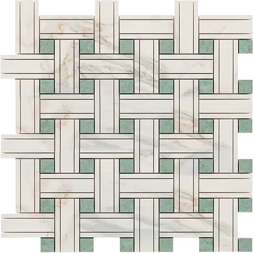 Calacatta Gold Triple-Weave w/ Ming-Green