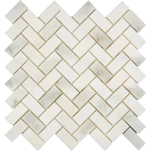 Calacatta Oliva 1" x 2" Herringbone