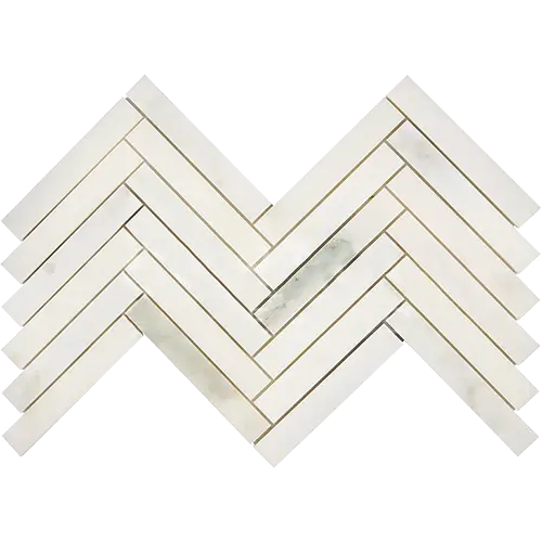 Calacatta Oliva 1" x 6" Herringbone