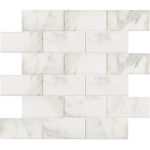 Calacatta Oliva 2" x 4" Deep-Beveled Brick