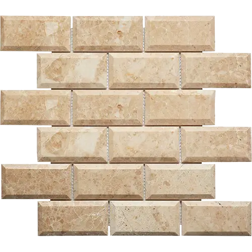 Cappuccino Polished 2" x 4" Deep-Beveled Brick