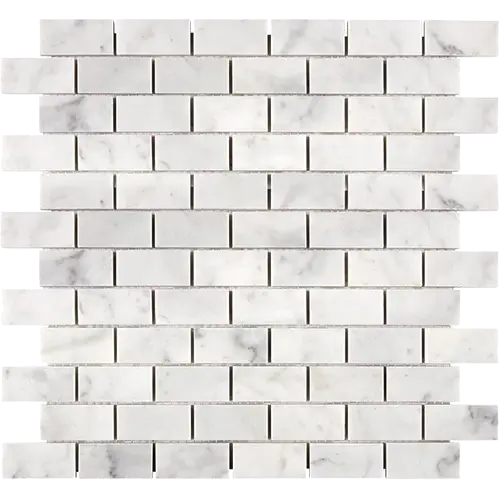 Carrara White 1" x 2" Brick