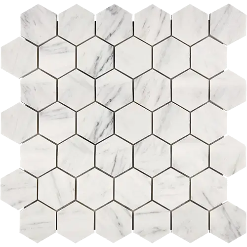 Carrara White 2" Hex