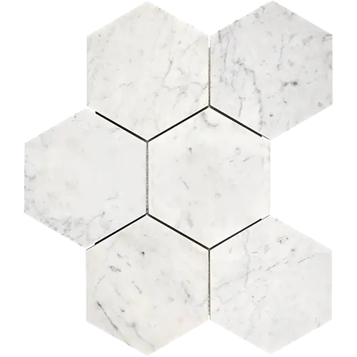 Carrara White 5" Hex