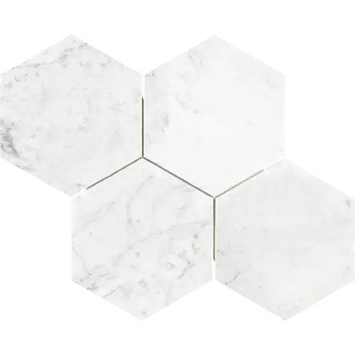 Carrara White 6" Hex