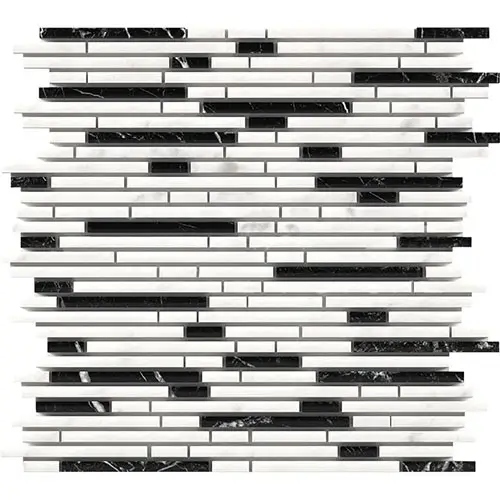 Carrara White Bamboo Sticks Thassos + Carrara + Black