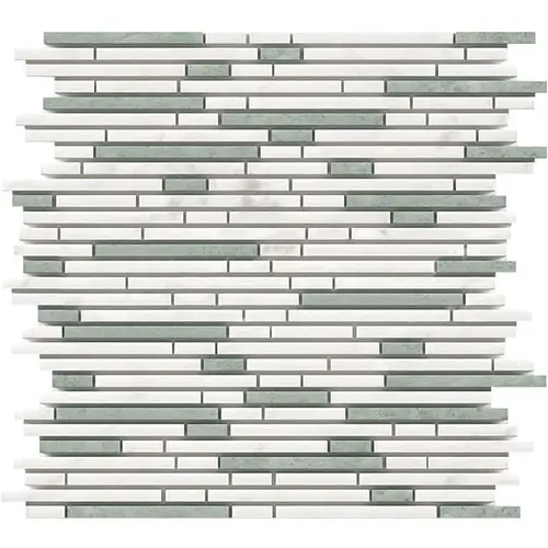 Carrara White Bamboo Sticks Thassos + Carrara + Ming Green