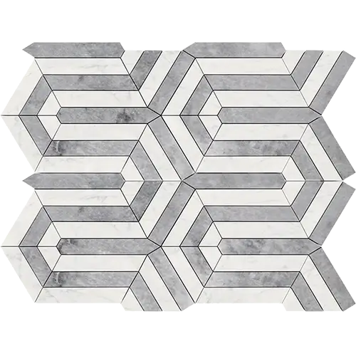 Carrara White Berlinetta Design w/ Blue-Gray