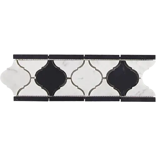 Carrara White Lantern Luxury Border Carrara w/ Black