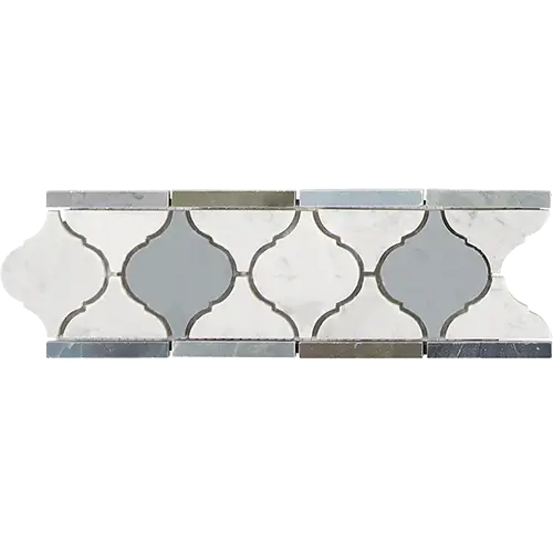 Carrara White Lantern Luxury Border Carrara w/ Blue-Gray