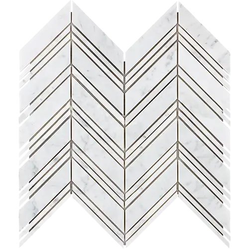 Carrara White Chevron Large w/ Carrara Carrara
