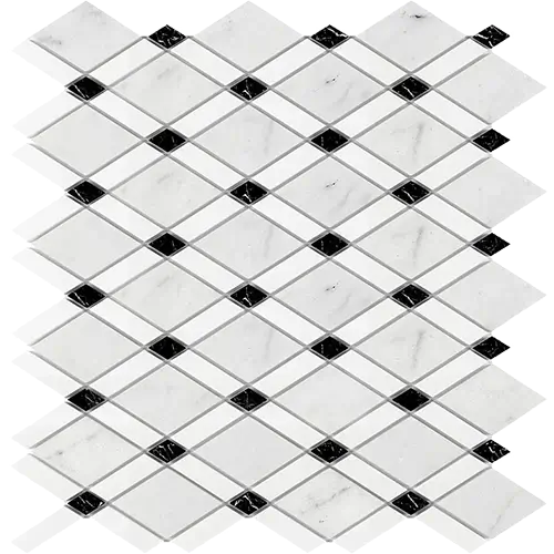 Carrara White Lattice Thassos + Carrara White + Black