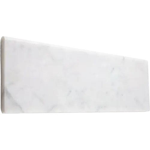 Carrara White Long-Side Single-Edge Bullnosed 4" x 12"