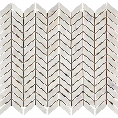 Carrara White Mini Herringbone