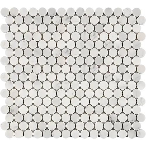 Carrara White Penny-Round Carrara