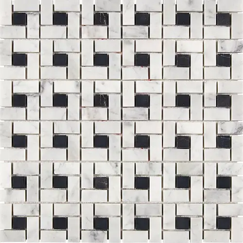 Carrara White Pinwheel w/ Black