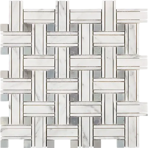 Carrara White Triple-Weave w/ Blue-Gray