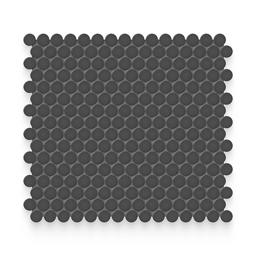 Essential Retro Black 0.75" x 0.75" Penny Round Matte